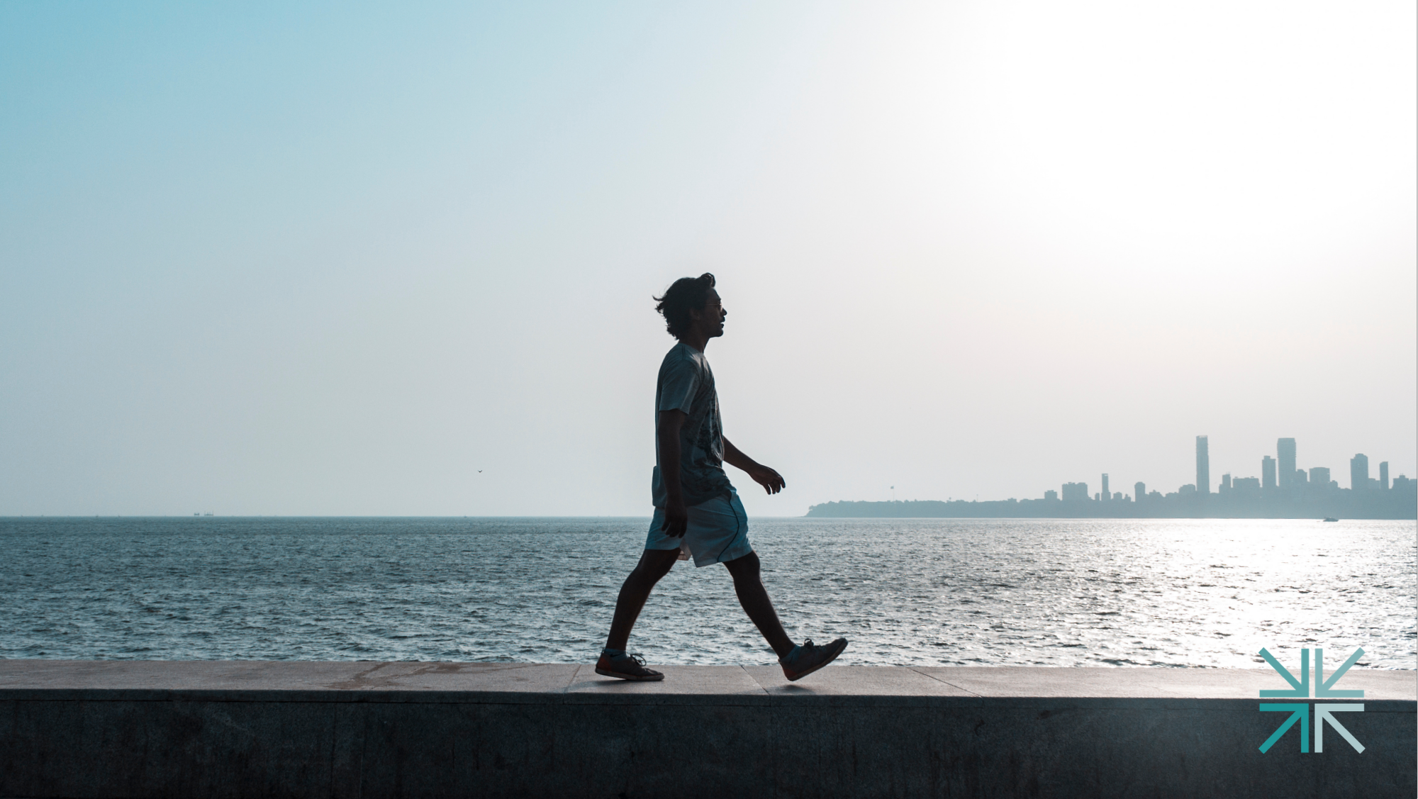 Man walking for a step challenge