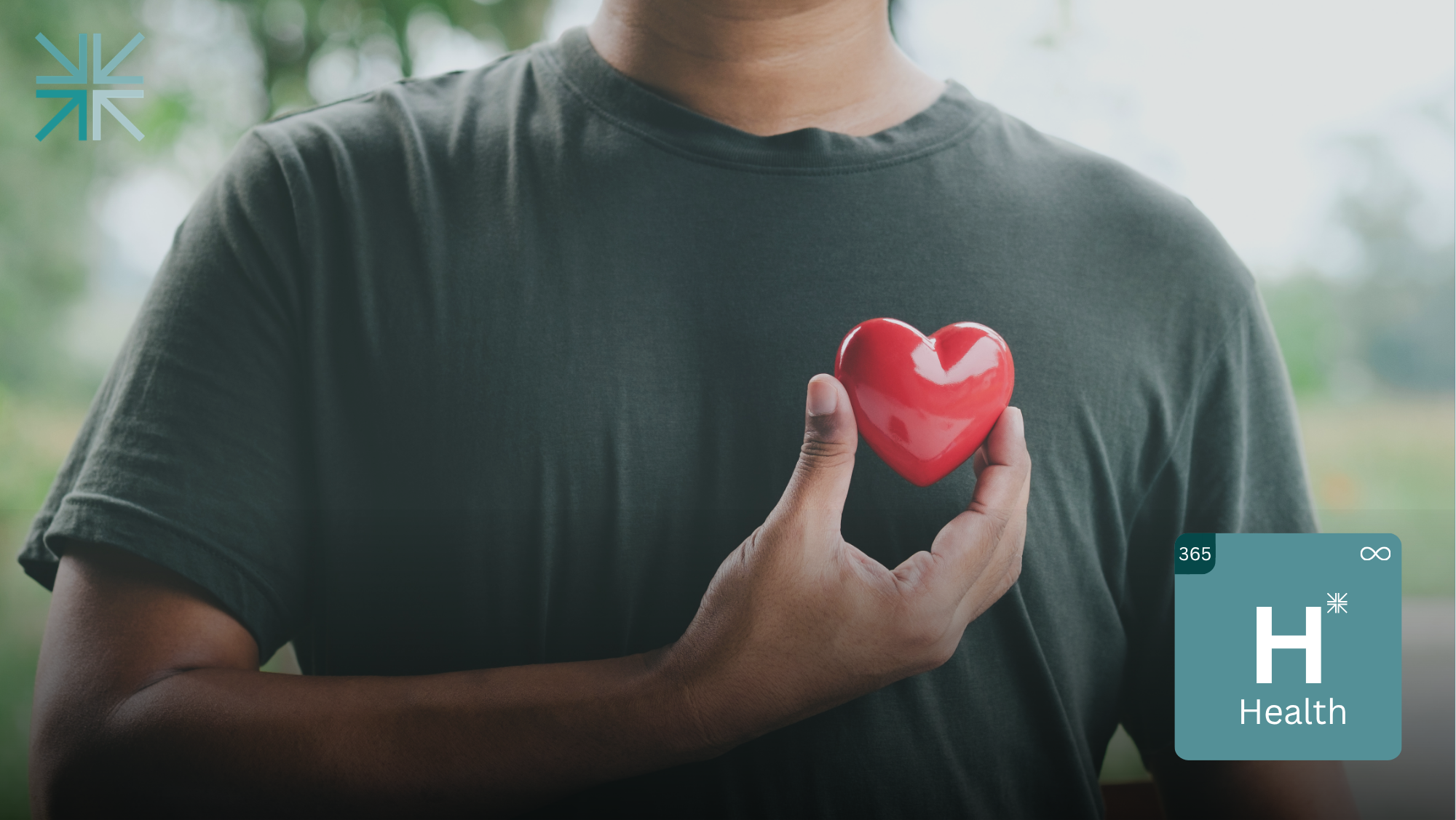 The Elements of Health Framework with man holding a heart